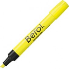 Berol Chisel Tip Water-based Highlighters - Broad, Narrow Marker Point - Chisel Marker Point Style - Fluorescent Yellow Water Based Ink - Fluorescent Yellow Barrel - 12 / Dozen