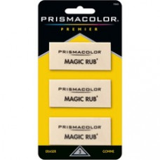Prismacolor Magic Rub Eraser - Lead Pencil Eraser - Non-marring, Non-smudge, Smear Resistant - Vinyl - 3/Pack - White