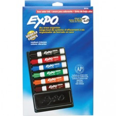 Expo 7-piece Dry Erase Organizer Kit - Fine Marker Point - Chisel Marker Point Style - Red, Blue, Green, Orange, Brown, Black - Assorted Barrel - 6 / Set
