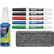 Expo Low-Odor Starter Marker Set - Fine Marker Point - Red, Blue, Green, Black - 4 / Set