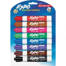 Expo Low-Odor Dry Erase Chisel Tip Markers - Chisel Marker Point Style - Assorted - 8 / Pack