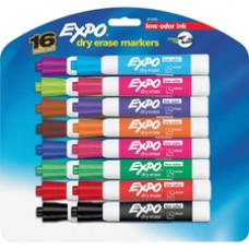 Expo Low-Odor Dry Erase Chisel Tip Markers - Bold Marker Point - Chisel Marker Point Style - Assorted - 16 / Set