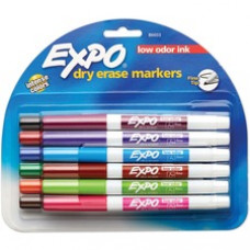 Expo Low-Odor Dry-erase Fine Tip Markers - Fine Marker Point - Chisel Marker Point Style - Assorted - 12 / Set