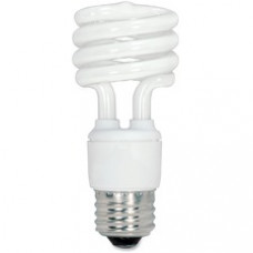 Satco 13-watt Fluorescent T2 Spiral CFL Bulb - 13 W - 120 V AC - Spiral - T2 Size - Soft White Light Color - E26 Base - 12000 Hour - 4400.3°F (2426.8°C) Color Temperature - 82 CRI - Energy Saver - 4 / Box
