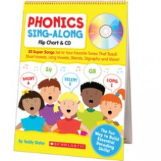 Scholastic K-2 Phonics Sing-Along Flip Chart - Theme/Subject: Fun, Learning - Skill Learning: Short Vowels, Long Vowels, Blend, Diagraph, Bossy R, Silent e - 1 Each