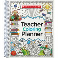 Scholastic Teacher Coloring Planner - Monthly, Weekly - Multi - 11.1