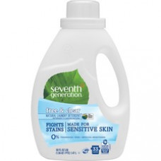 Seventh Generation Laundry Detergent - Concentrate Powder - 50 oz (3.12 lb) - Free & Clear Scent - 6 / Carton - Clear