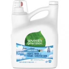 Seventh Generation Laundry Detergent - Concentrate Liquid - 1.17 gal (150 fl oz) - Free & Clear Scent - 4 / Carton - Clear