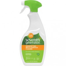Seventh Generation Disinfecting Multi-Surface Cleaner - Spray - 0.20 gal (26 fl oz) - Lemongrass Citrus ScentBottle - 8 / Carton