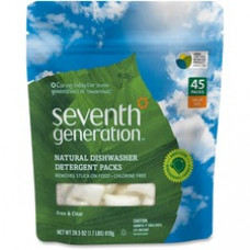 Seventh Generation Dishwasher Detergent - Free & Clear Scent - 45 / Packet - 8 / Carton