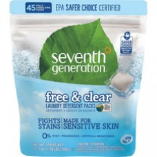 Seventh Generation Laundry Detergent - 45 / Packet - 45 / Pack - White