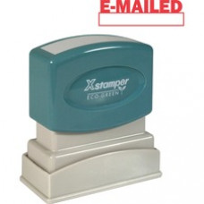 Xstamper E-MAILED Window Title Stamp - Message Stamp  - "E-MAILED" - 0.50" Impression Width x 1.62" Impression Length - 100000 Impression(s) - Red - Recycled - 1 Each