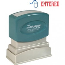 Xstamper Red/Blue ENTERED Title Stamp - Message Stamp - 
