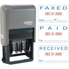 Xstamper Self-Inking Paid/Faxed/Received Dater - Message/Date Stamp - 