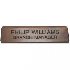 Xstamper Engraved Walnut Desk Sign - 1 Each - 10