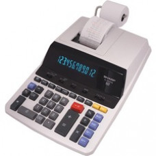 Sharp EL-2630PIII 12 Digit Commercial Printing Calculator - 4.8 LPS - Clock, Calendar, Item Count, 4-Key Memory, Double Zero - AC Supply Powered - 2.2