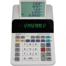 Sharp EL-1501 12-digit Printing Calculator - LCD Display, Compact, 4-Key Memory, Paperless Printing, Cordless - 12 Digits - LCD - Battery Powered - 4 - AA - 2