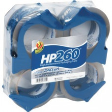 Duck Brand Brand HP260 Packing Tape with Reusable Dispenser - 2" Width x 60 yd Length - 3" Core - 3.10 mil - Non-yellowing - Dispenser Included - 4 / Pack - Clear