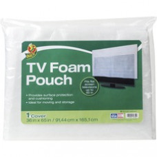 Duck Brand TV Foam Pouch - Supports TV - Scuff Resistant, Scratch Resistant, Reusable - Foam - White - 1