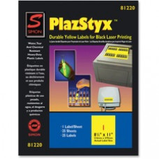 Simon SJ Paper PlazStyx Durable Laser Printing Labels - 8 1/2