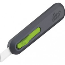 Slice Auto Retract Utility Knife - Ceramic Blade - Retractable, Non-sparking, Non-conductive, Rust-free Blade, Durable, Ambidextrous, Comfortable - Glass-filled Nylon, Stainless Steel, Zirconia, Carbon Steel - Gray, Green - 6.1