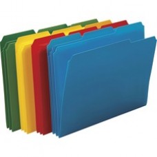 Smead Poly Colored Folders - 9 1/2" x 11 5/8" Sheet Size - 3/4" Expansion - 1/3 Tab Cut - Assorted Position Tab Location - 17 pt. Folder Thickness - Polypropylene - Assorted - 24 / Box