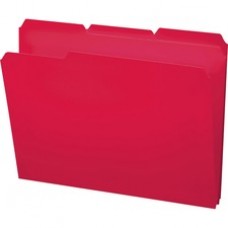Smead Poly Colored Folders - Letter - 8 1/2" x 11" Sheet Size - 3/4" Expansion - 1/3 Tab Cut - Assorted Position Tab Location - Polypropylene - Red - 24 / Box