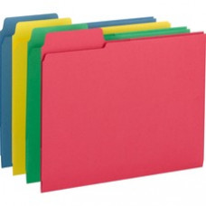 Smead 3-in1 SuperTab® Section Folders - Letter - 8 1/2" x 11" Sheet Size - 3 Internal Pocket(s) - 1/3 Tab Cut - 11 pt. Folder Thickness - Manila - Blue, Green, Red, Yellow - Recycled - 12 / Pack