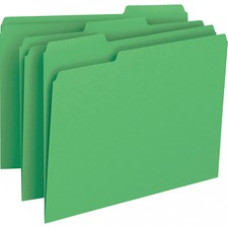 Smead Colored Folders - Letter - 8 1/2" x 11" Sheet Size - 3/4" Expansion - 1/3 Tab Cut - Assorted Position Tab Location - 11 pt. Folder Thickness - Green - Recycled - 100 / Box