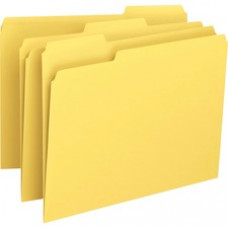 Smead Colored Folders - Letter - 8 1/2" x 11" Sheet Size - 3/4" Expansion - 1/3 Tab Cut - Assorted Position Tab Location - 11 pt. Folder Thickness - Yellow - Recycled - 100 / Box
