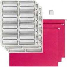 Smead ProTab Hanging File Folder Labels - Red - 20 / Box - Strong Adhesive, Erasable