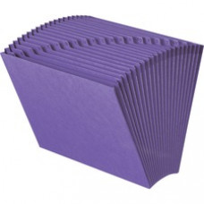 Smead Colored Expanding Files - Letter - 8 1/2" x 11" Sheet Size - 7/8" Expansion - 21 Pocket(s) - Leatherine - Purple - Recycled - 1 Each