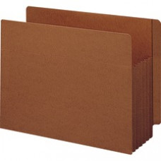 Smead Extra Wide End Tab TUFF® Pocket File Pockets with Reinforced Tab - Legal - 8 1/2" x 14" Sheet Size - 5 1/4" Expansion - Redrope - Recycled - 10 / Box