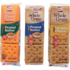 Lance Cracker Sandwiches Variety Pack - Low Fat - Peanut Butter, Cheddar Cheese - 1 Serving Pack - 24 / Box