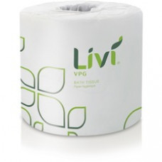 Livi VPG Bath Tissue - 2 Ply - 400 Sheets/Roll - White - Fiber - For Lodging, Office Building, Restaurant, Hospitality - 96 Rolls Per Carton - 96 / Carton