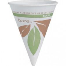 Bare Paper Cone Cups - 4 fl oz - Cone - 25 / Carton - Multi - Paper - Cold Drink, Beverage