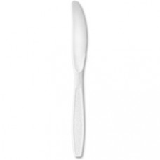 Solo Cup Guildware Extra Heavyweight Cutlery - 10 / Box - 1000/Carton - Knife - Breakroom - Disposable - Textured - Plastic - White