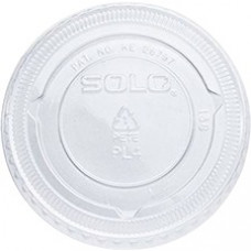 Solo PET Plastic Souffle Portion Cup Lids - Round - Polyethylene Terephthalate (PET), Plastic, Polypropylene - 2500 / Carton - Clear