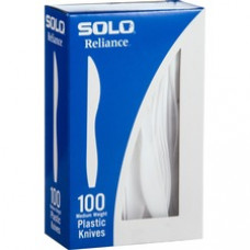 Solo Cup Reliance Medium Weight Boxed Knives - 1000/Carton - 1 x Knife - Breakroom - Disposable - Plastic - White