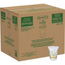 Bare Eco-Forward Cups - 16 fl oz - 20 / Carton - Clear - Paper - Cold Drink, Iced Coffee, Smoothie, Beverage - Recycled