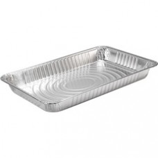 SEPG Smart Full-size Steam Table Pans - Baking, Steaming, Transporting, Cooking, Serving, Food - Disposable - Silver - Aluminum Body - 50 / Carton