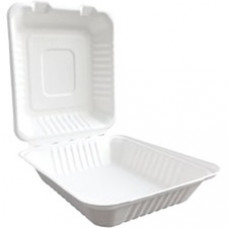 SEPG BE-FC88 Hinged Container - Food, Sandwich - Microwave Safe - Bagasse Body - 200 / Carton