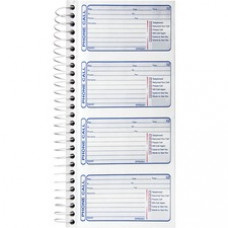 Universal  4CPP Carbonless Telephone Message Book - 400 Sheet(s) - Spiral Bound - 2 Part - Carbonless Copy - 2.75" x 4.75" Form Size - 5 1/4" x 11" Sheet Size - Blue Print Color - 1 / Each