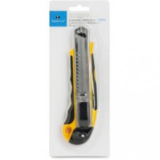 Sparco Automatic Utility Knife - 5 x Blade(s) - Straight Cutting - Acrylonitrile Butadiene Styrene (ABS) Handle - Black, Yellow