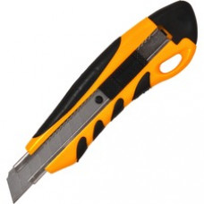 Sparco PVC Anti-Slip Rubber Grip Utility Knife - Stainless Steel Blade - Yellow