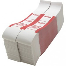 Sparco White Kraft ABA Bill Straps - 1000 Wrap(s)Total $500 in $5 Denomination - Kraft - Red
