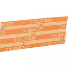Sparco Flat Coin Wrappers - 1000 Wrap(s)Total $10 in 40 Coins of 25¢ Denomination - 60 lb Paper Weight - Kraft - Orange
