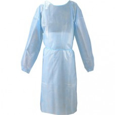 Special Buy Isolation Gowns - Large - Polyethylene, Polypropylene - For Healthcare, Safety - Blue - 10 / Box