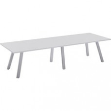 Special-T AIM XL Conference Table - Fashion Gray Rectangle Top - Powder Coated Dual Pitched Base - 108