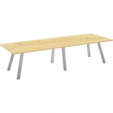 Special-T AIM XL Conference Table - Kensington Maple Rectangle Top - Powder Coated Dual Pitched Base - 108